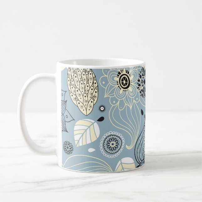 Caneca De Café outono Floral: Design de sazonal Elegante (Esquerda)