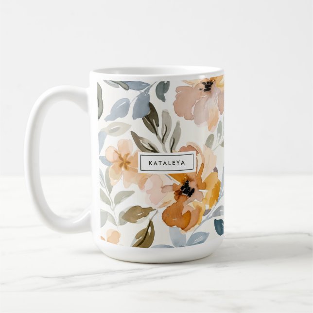 Caneca De Café Outono Floral Perfumado Pastel Macio (Esquerda)