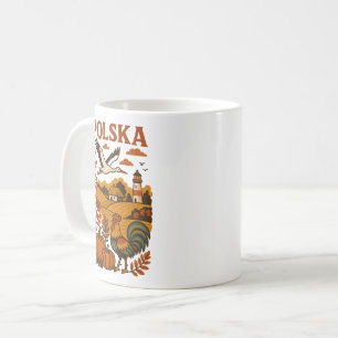 Caneca De Café Outono Folclórico Rural da Polônia