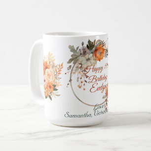 Caneca De Café Outono Gnomo Fofo Folhas de Outono Aniversário
