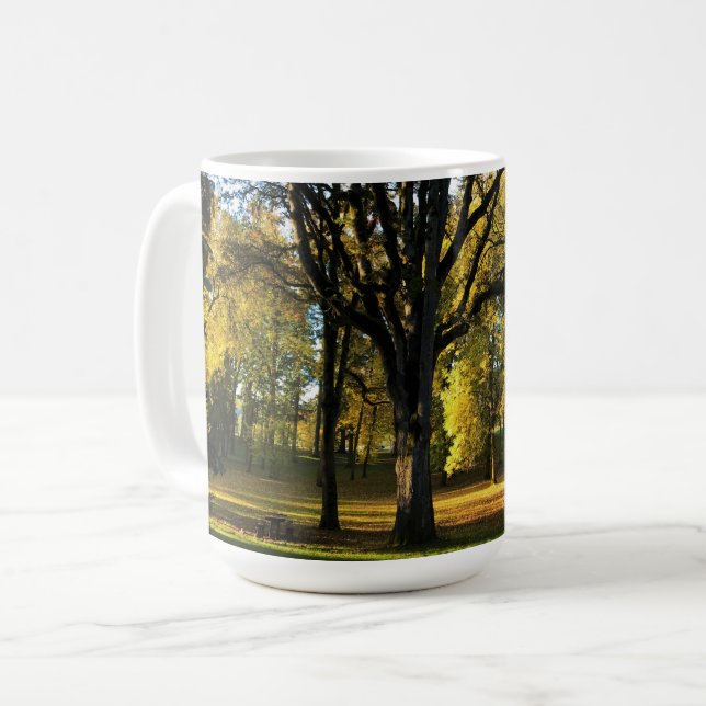 Caneca De Café Outono no Parque Estadual Champoeg, OR (Frente Esquerda)