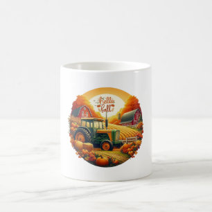 Caneca De Café outono russo/vintage na fazenda