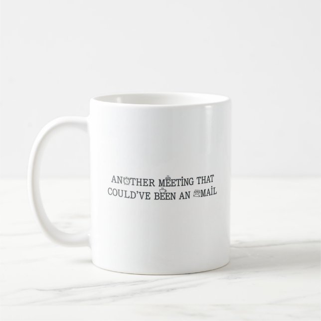 Caneca De Café Outro Mug de Reunião - Design de Trabalho Engraçad (Esquerda)