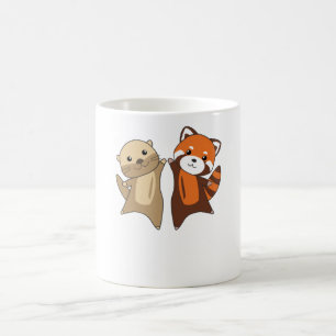Caneca De Café Outros Animais Doces De Panda Vermelha Para Crian