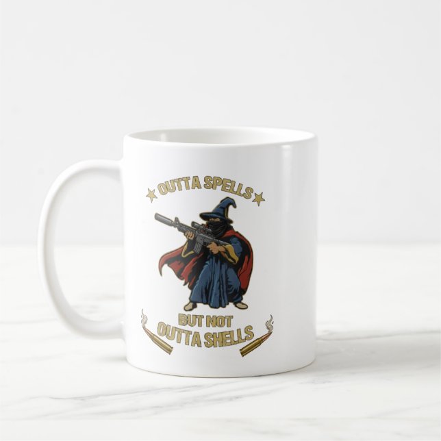 Caneca De Café Outta Spells But Not Outta Shells Fantasy Meme Vin (Esquerda)