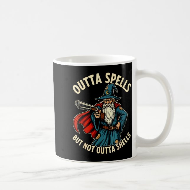 Caneca De Café Outta Spells But Not Outta Shells Wizard Fantasy M (Direita)