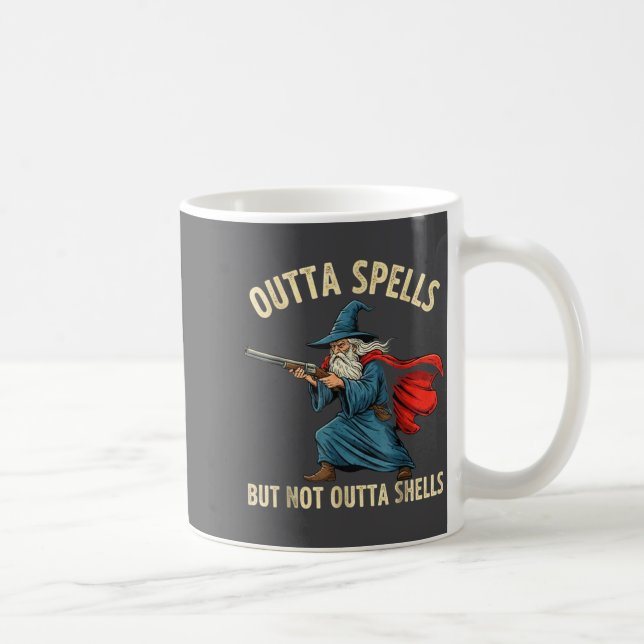 Caneca De Café Outta Spells But Not Shells Wizard Meme  (Direita)