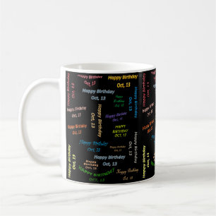 Caneca De Café Outubro, 13 Aniversário Mug
