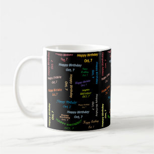 Caneca De Café Outubro, 7 Aniversário Mug