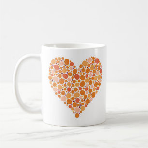 Caneca De Café Outubro do Autumn Pumpkin Heart Fall Deixa Cores