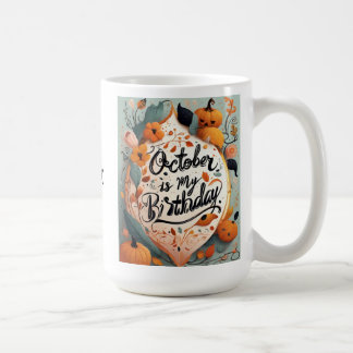 Caneca De Café Outubro é minha tipografia de abóbora de aniversár