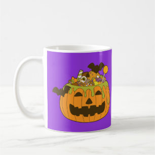 Caneca De Café Outubro Spooky Halloween Candy Pumpkin