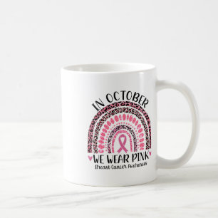 Caneca De Café Outubro Vestimos o Cancer-mama rosa-leopardo Aware