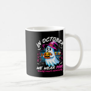Caneca De Café Outubro Vestimos Rosa Com Cancer De Mama Fantasma