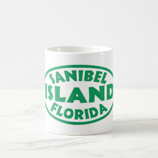 Caneca De Café Oval verde de Florida da ilha de Sanibel