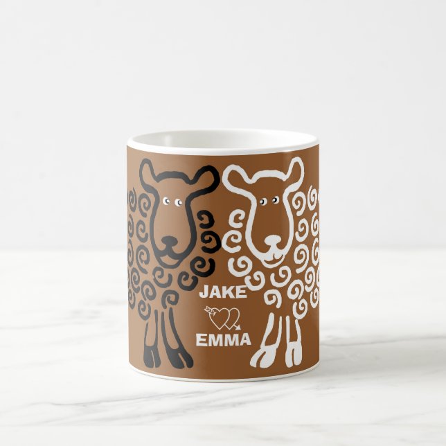 Caneca De Café Ovelha apaixonada - Jake ama Emma (Centro)