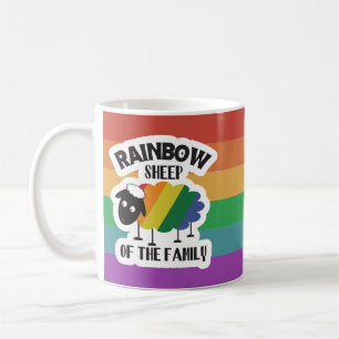 Caneca De Café Ovelha Arco-íris do Orgulho da Família