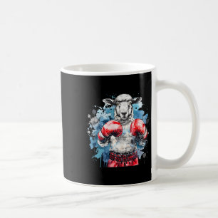 Caneca De Café Ovelha Boxer Com Luvas de Boxe Kickboxing Engraçad