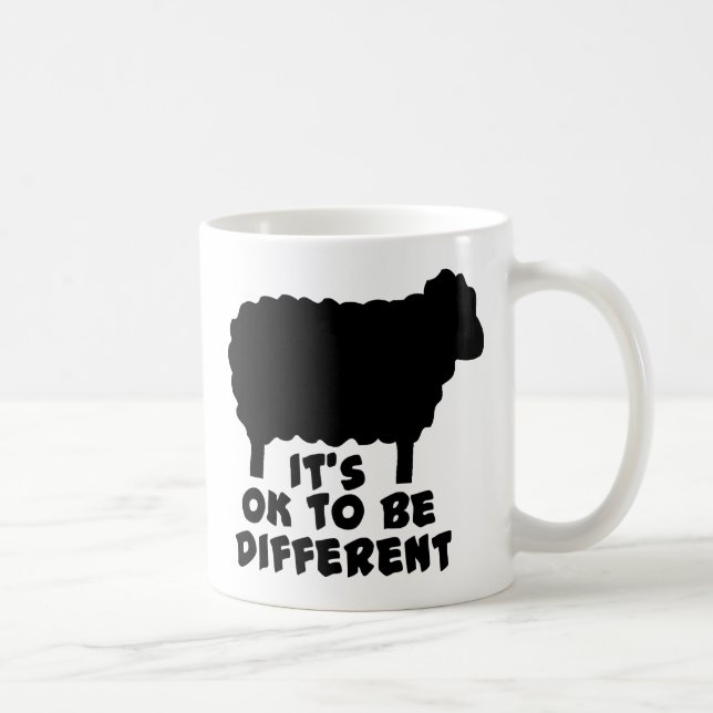 Caneca De Café Ovelha Negra - Está tudo bem ser diferente (Direita)