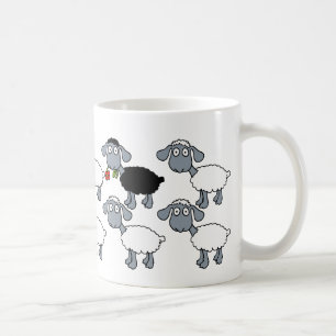 Caneca De Café Ovelha Negra Rebanho Branco se Destacando na Multi