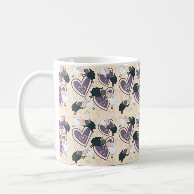 Caneca De Café Ovelha Preta Ovelha Branca Amor (Esquerda)