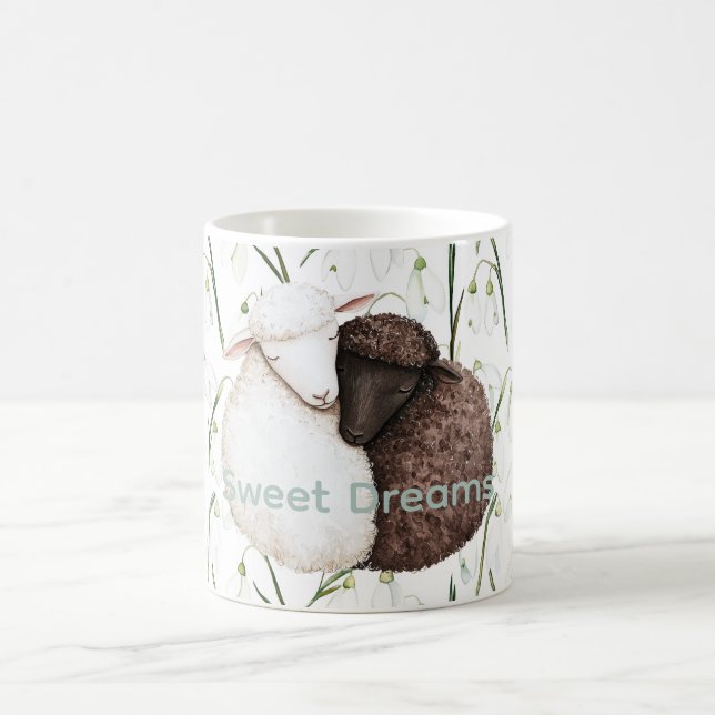 Caneca De Café Ovelhas Flores Brancas Castanhas  (Centro)