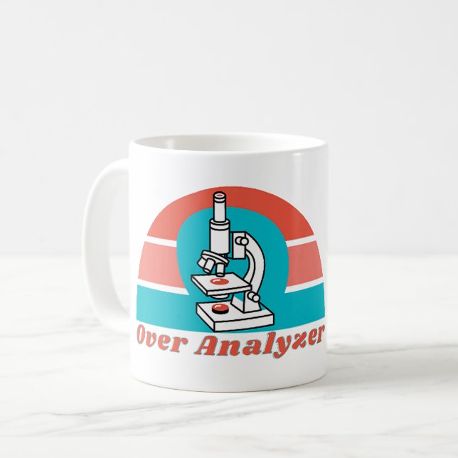 Caneca De Café Over Analyzer - Tecnologia de laboratório microscó (Frente Esquerda)
