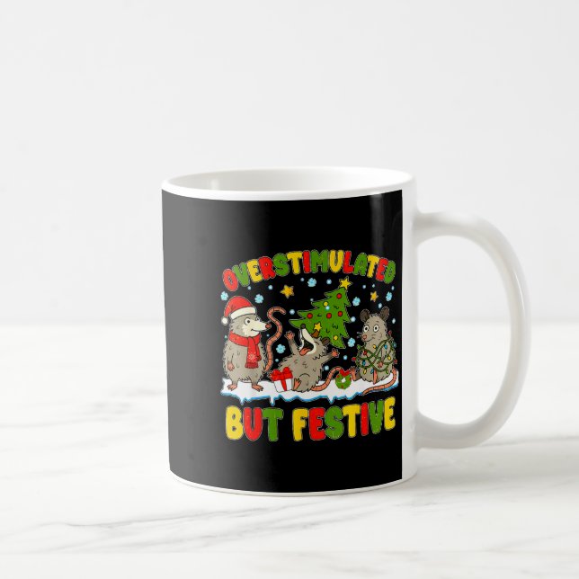 Caneca De Café Overstimulated But Festive Ossum Ugly Sweater Chri (Direita)