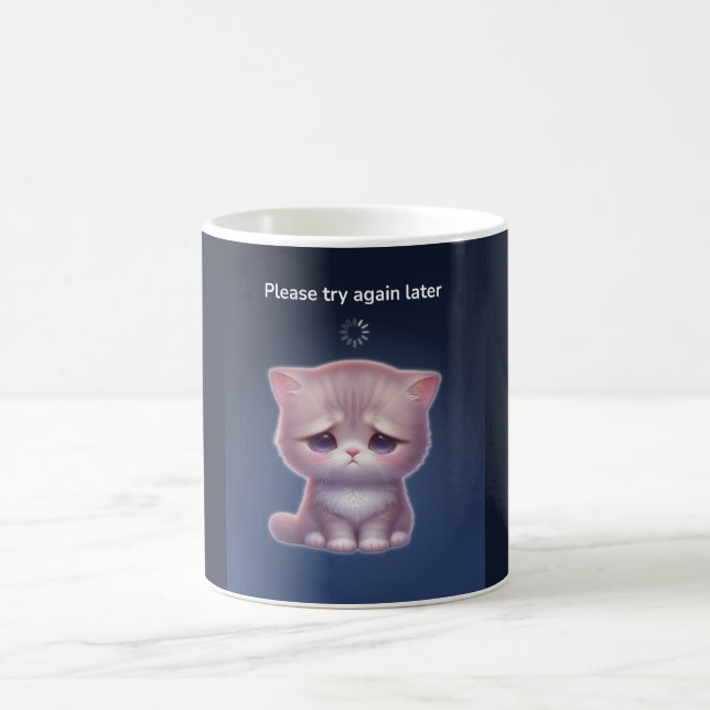 Caneca De Café Overthinking Cat Mug – Cute Anxiety Gift (Centro)