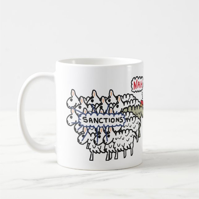 Caneca De Café Ovinos Anti-Sanções (Esquerda)