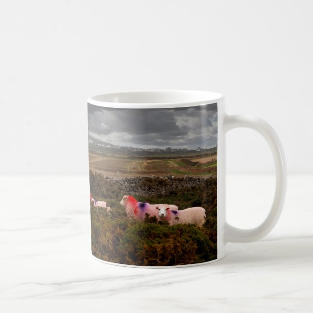 Caneca De Café Ovinos coloridos (Direita)