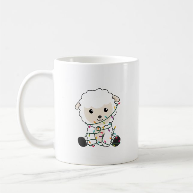 Caneca De Café Ovinos de inverno Neve de Natal (Esquerda)