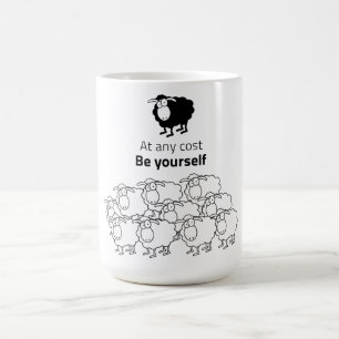 Caneca De Café Ovinos, negros e brancos