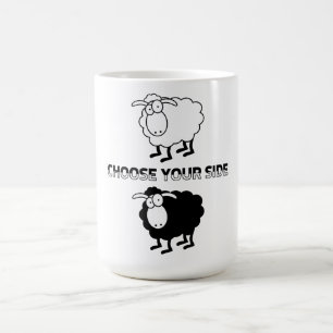 Caneca De Café Ovinos, negros e brancos