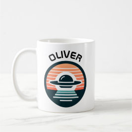 Caneca De Café OVNI moderno minimalista em Sunset