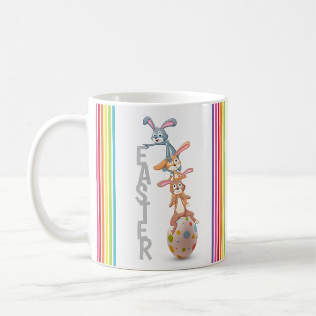 Caneca De Café Ovo De Coelho Coelho Da Páscoa Personalizado | Fer (Esquerda)