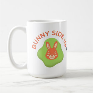 Caneca De Café Ovo de Páscoa Retro Bunny Side Up Design Gráfico