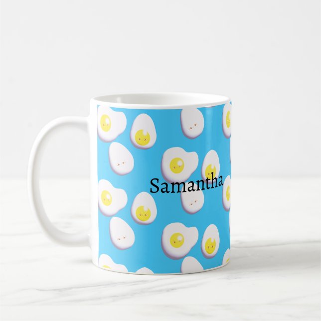 Caneca De Café Ovos Arborizados E Fritados 3D (Esquerda)