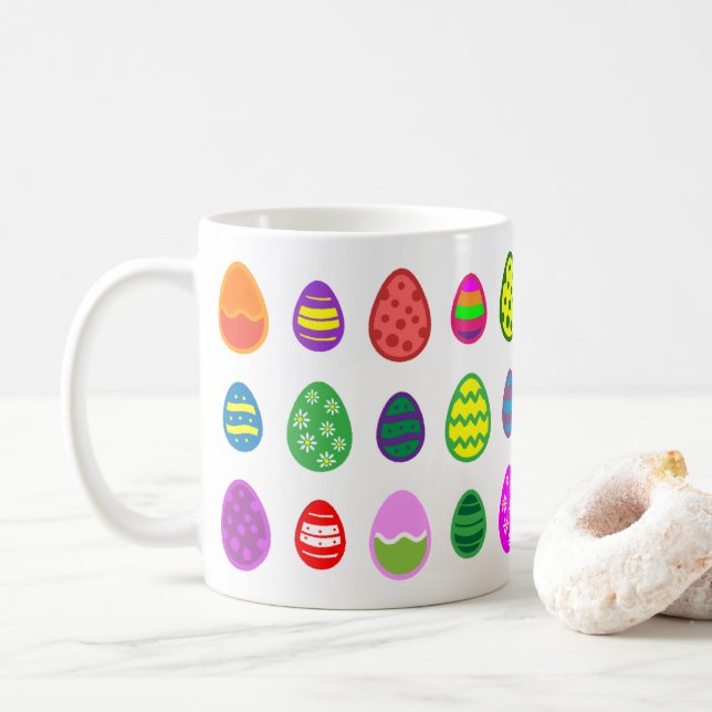Caneca De Café Ovos da Páscoa (Com Donut)