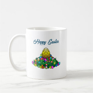 Caneca De Café Ovos de Páscoa Coloridos