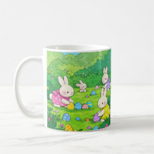 Caneca De Café Ovos de Páscoa de Bunnies de Cartoon
