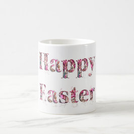 Caneca De Café Ovos de Páscoa de Bunnies de Texto do felz pascoa