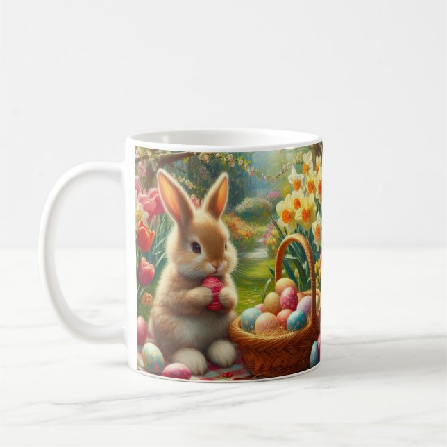 Caneca De Café Ovos de Páscoa e Feriado de Coelhinho (Esquerda)