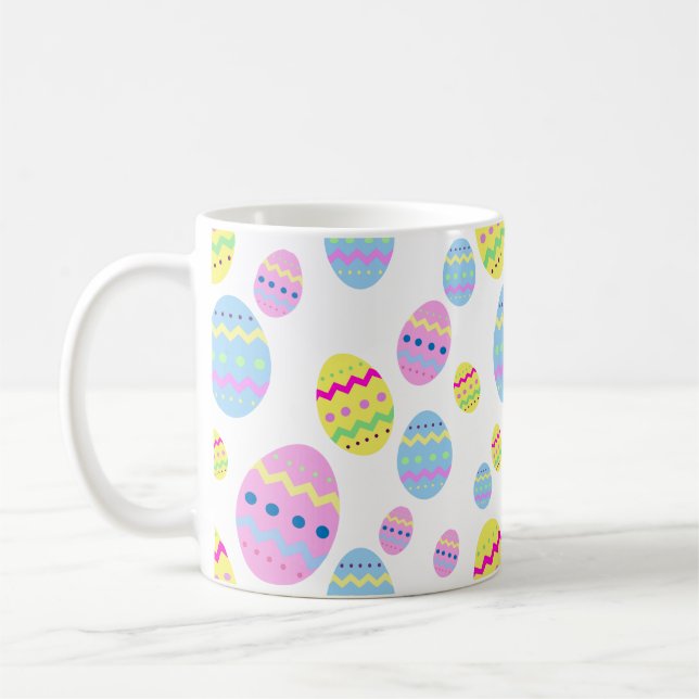 Caneca De Café Ovos de Páscoa Pastéis Padrão de Primavera (Esquerda)