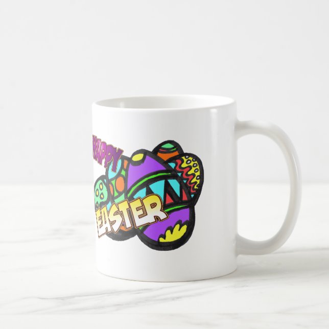 Caneca De Café Ovos de Páscoa Personalizáveis (Direita)