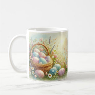 Caneca De Café Ovos de Pastel e flores selvagens