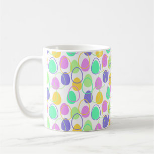 Caneca De Café Ovos e contornos de Páscoa