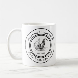 Caneca De Café Ovos Frescos da Fazenda Galinheiro Fazenda Rústica