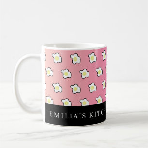 Caneca De Café Ovos Mexidos de Café da Manhã Rosa Nome