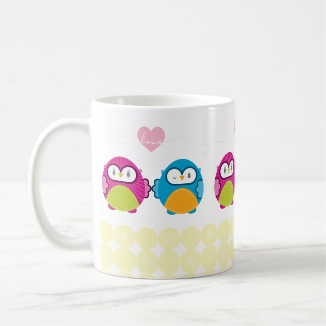 Caneca De Café OWL AMOR: garota brilhante + menino (Esquerda)